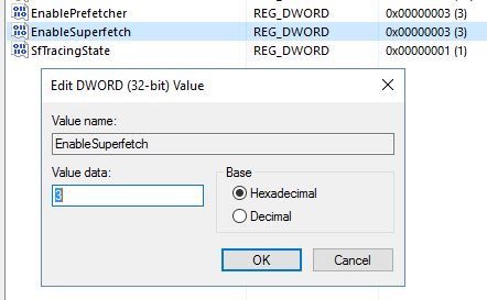 disable superfetch windows 8 registry