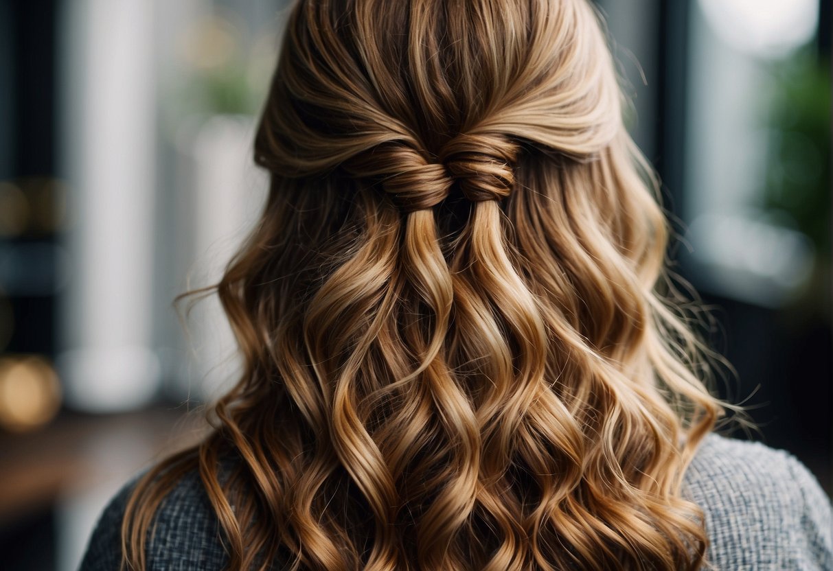 A close-up back view of a half-up hairstyle