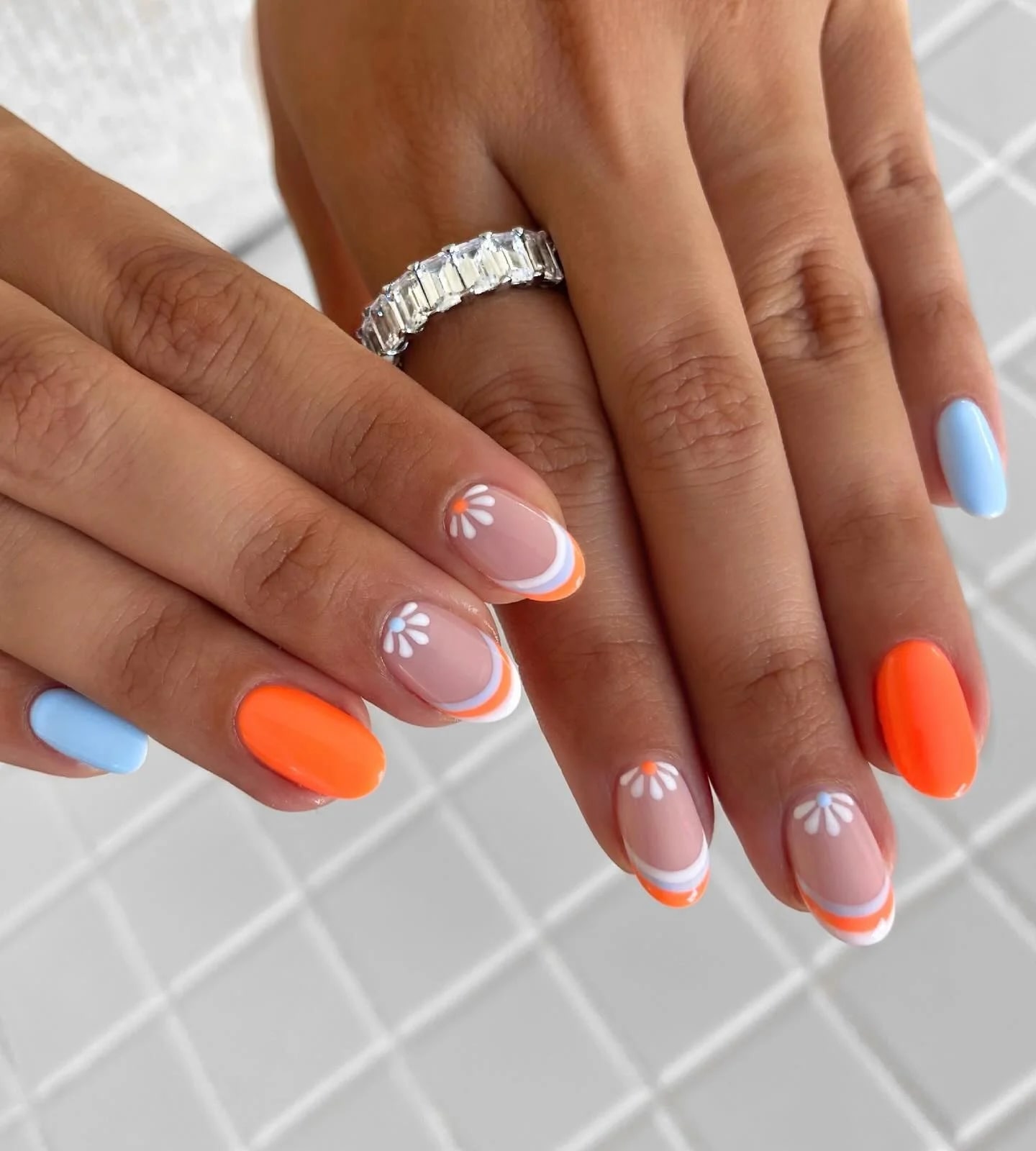 Summer Nail Inspo Florals French Tips