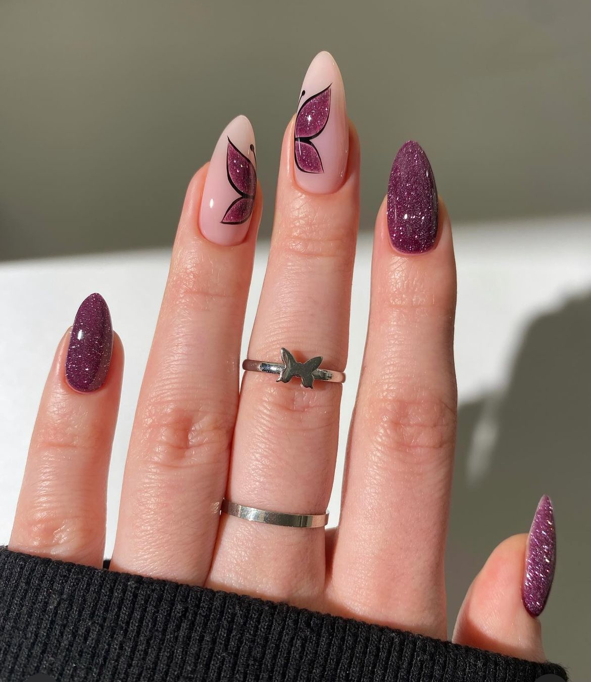 Summer Nail Inspo Butterfly Accent Nails